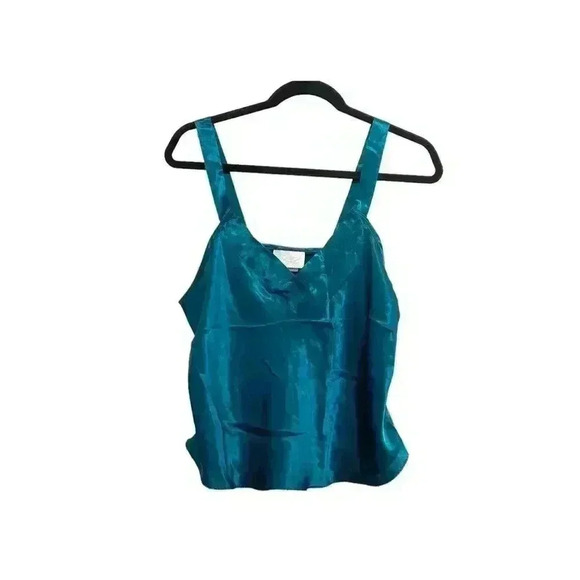 Vintage California Dynasty Satin Cami Tank Top Womens Size Medium V Neck NWT - Picture 1 of 4